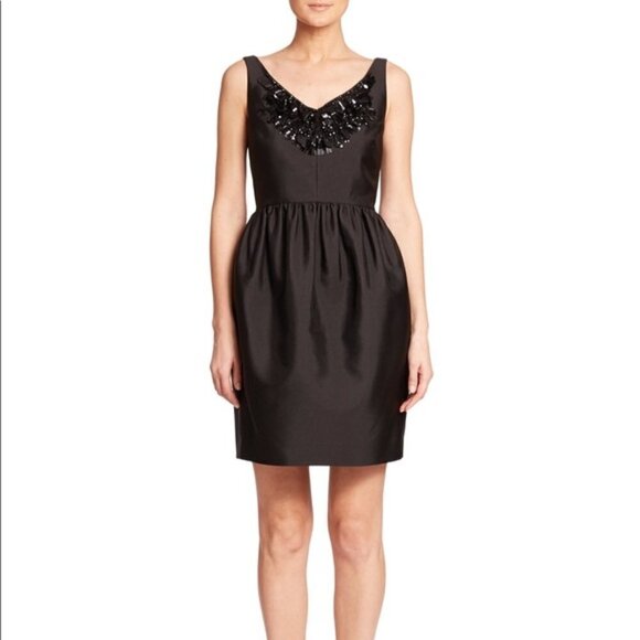 Kate Spade Black Cupcake Dress Embellished Neckline - Picture 4 of 16